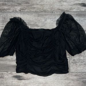 Black sheer sleeves top